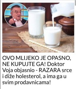 OVO MLIJEKO JE OPASNO NE KUPUJTE GA Doktor Voja Objasnio RAZARA