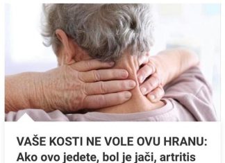 Kosti ne vole ovu hranu: ako jedete ovu hranu, bol će biti jači, artritis će se pogoršati, zglobovi će se istrošiti…