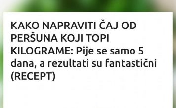 ČAJ OD PERŠUNA JE NAJBOLJI ZA MRŠAVLJENJE: Ali samo ako ga pijete OVAKO!