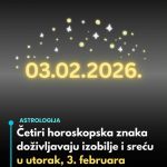 Četiri horoskopska znaka doživljavaju izobilje i sreću u utorak, 3. februara 2026.