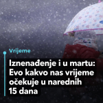 Vremenska prognoza za narednih 15 dana: Promjenjivo vrijeme uz kišu, snijeg i hladna jutra