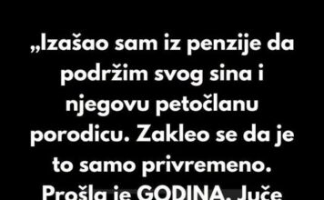 „Odbijam da nastavim da radim i nakon penzije kako bih izdržavao svog odraslog sina.“