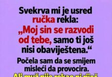 Svekrva mi je usred ručka rekla da se njen sin razvodi od mene