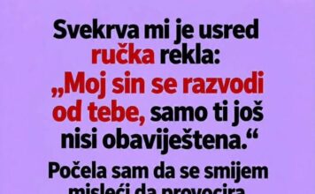 Svekrva mi je usred ručka rekla da se njen sin razvodi od mene