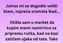“Jutros mi se dogodio veliki blam, najveća sramota ikad… “